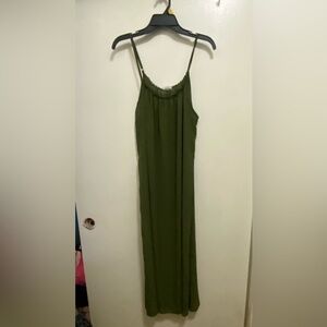 Catalonia Womens Olive Green Sheer Coverup Maxi Dress Chiffon One Size 50” Beach